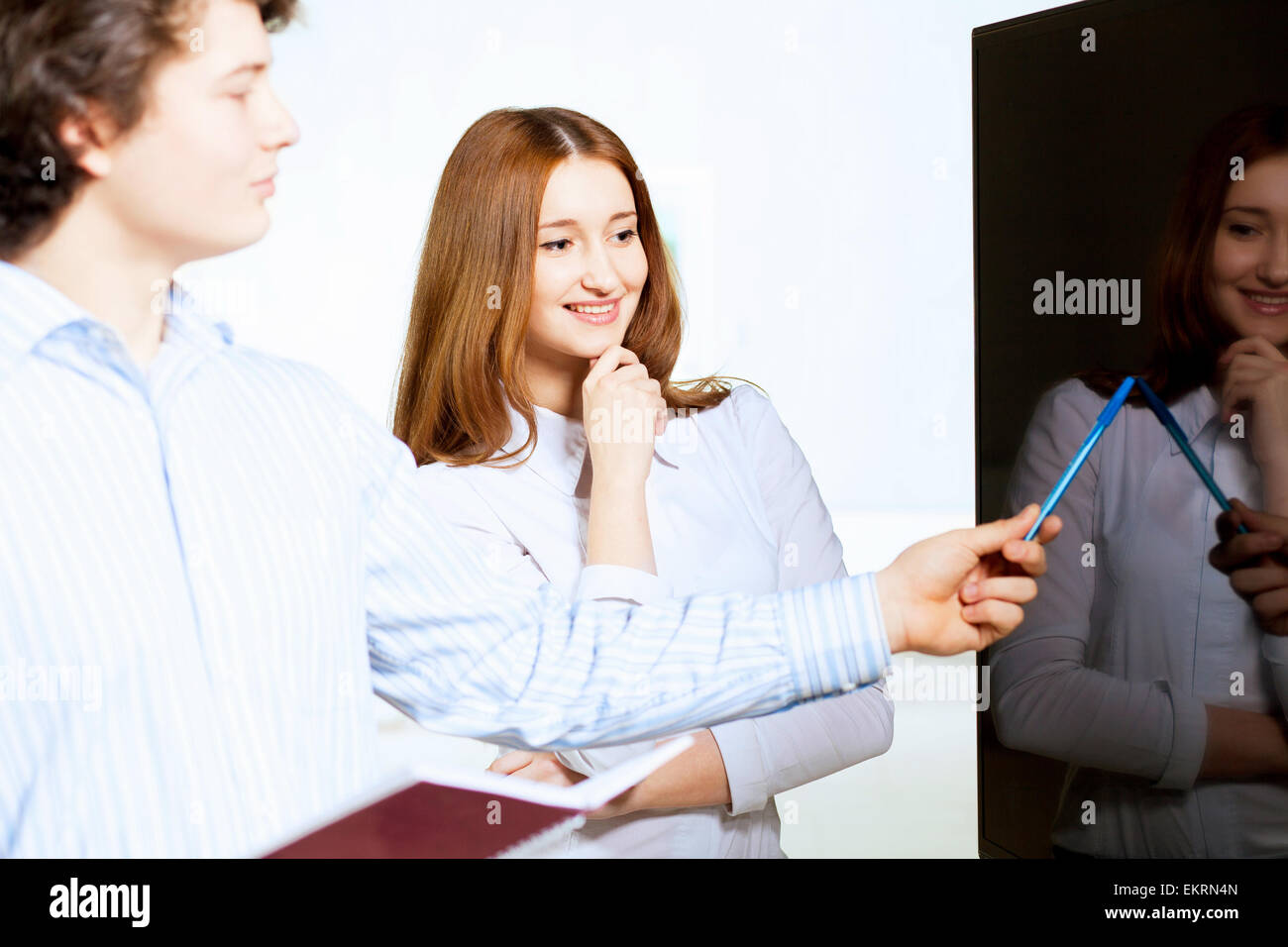 Two students smiling Stock Photo - Alamy