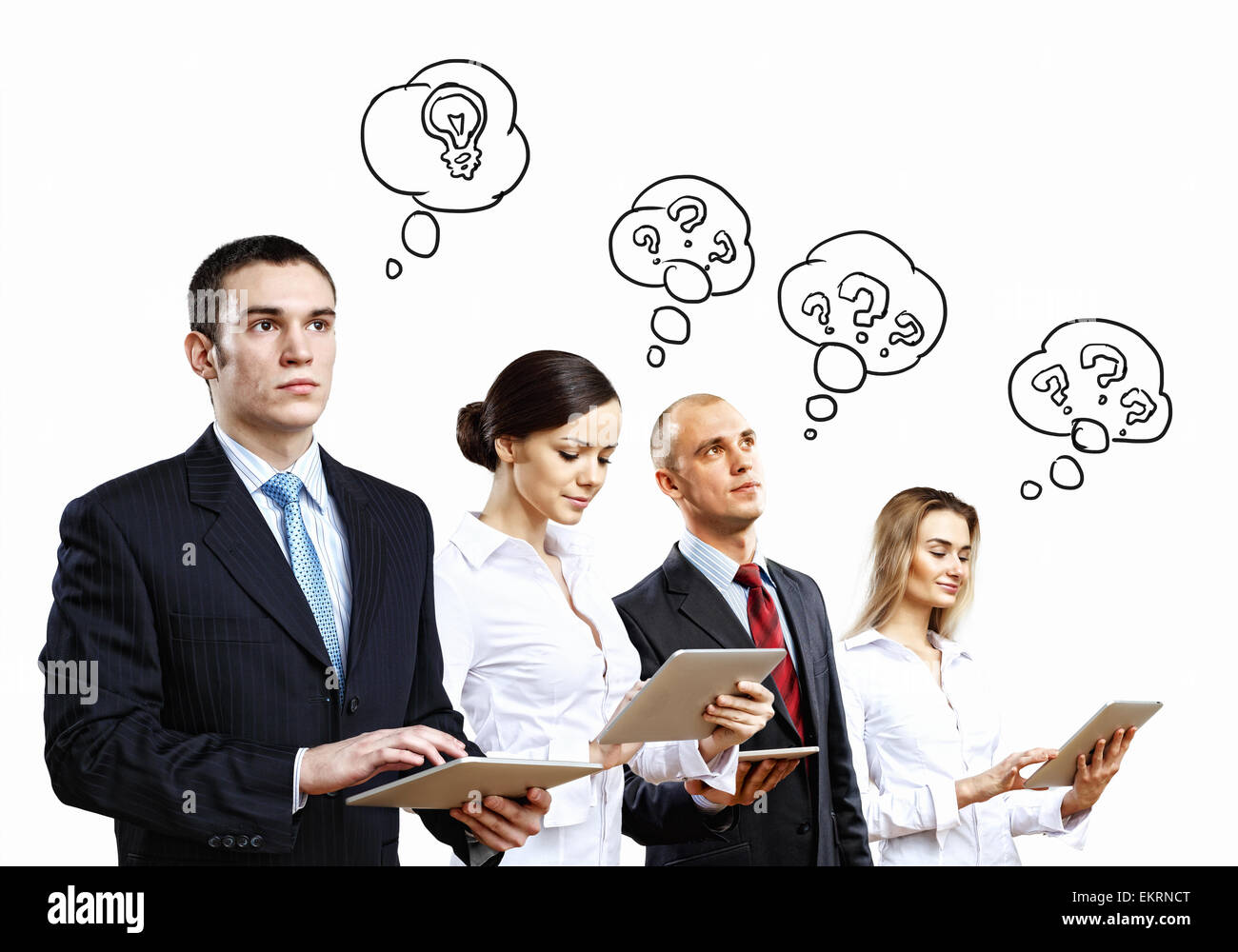 Businesspeople team posing Stock Photo - Alamy
