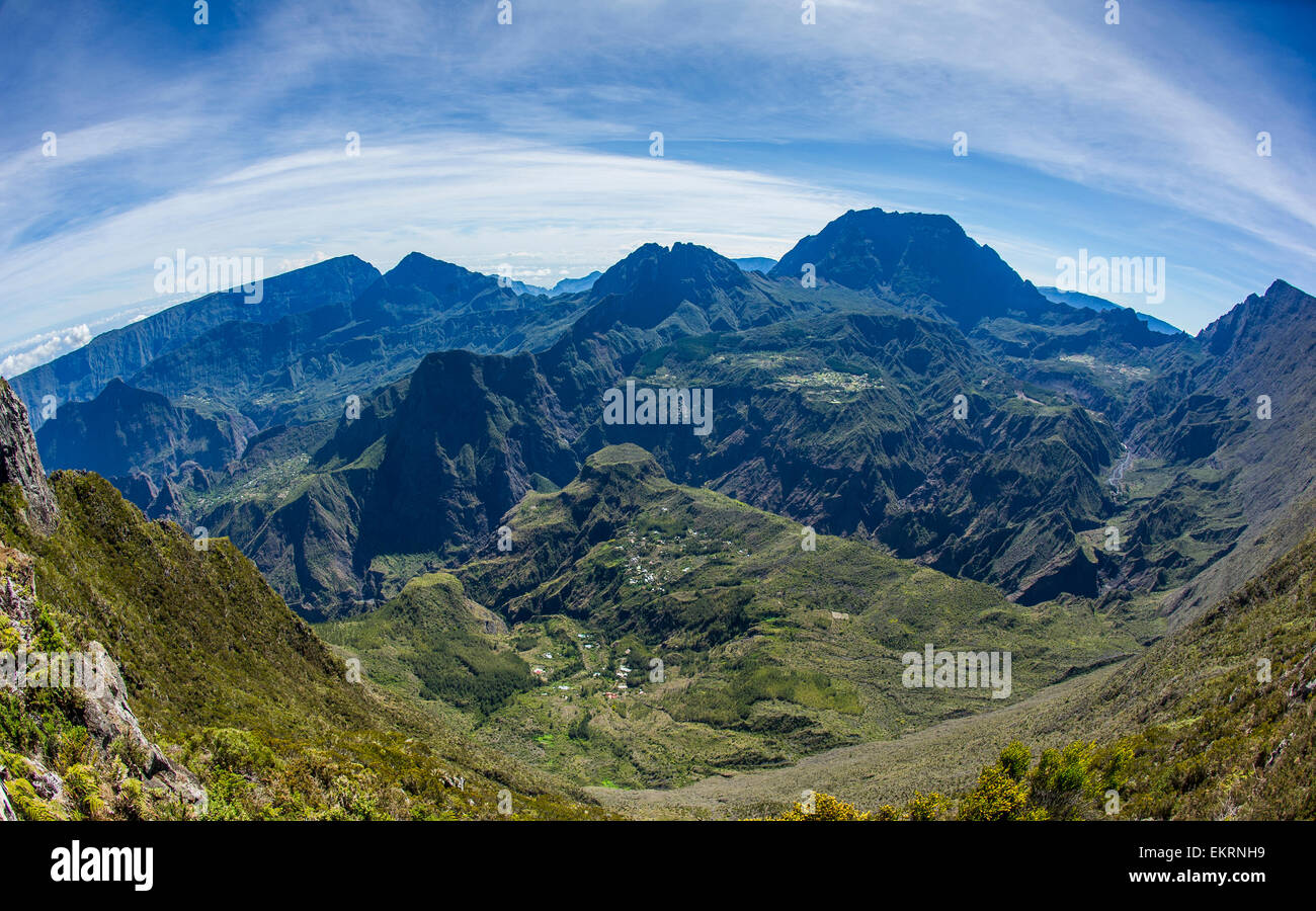 cirque de mafate taken from le mado on french overseas department EKRNH9