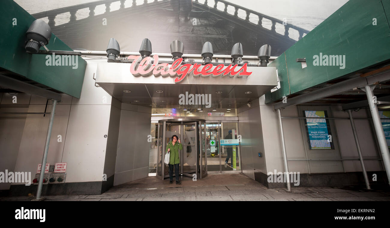 The Walgreens drug store at One Times Square in New York is seen on