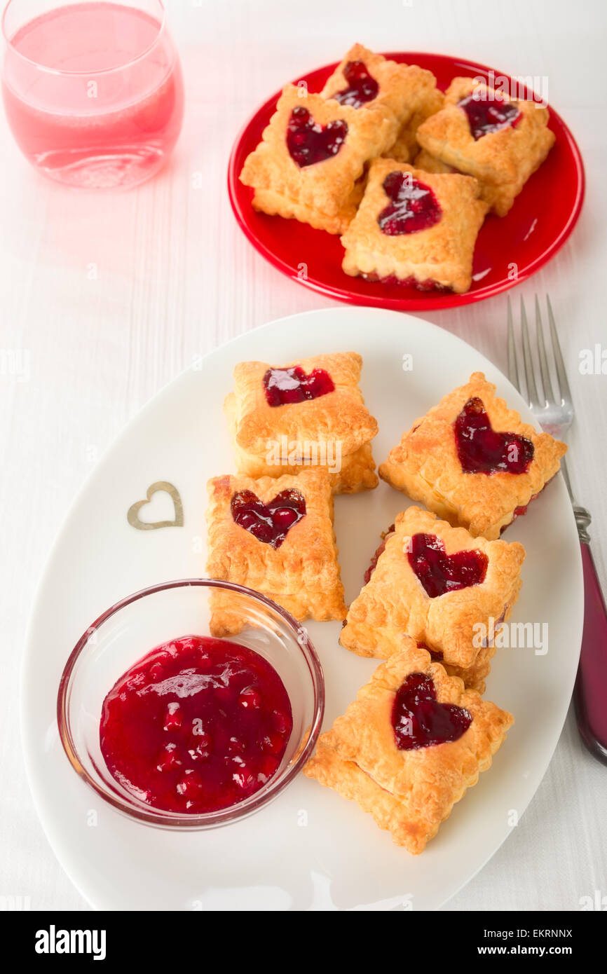 Red heart cookies Stock Photo - Alamy