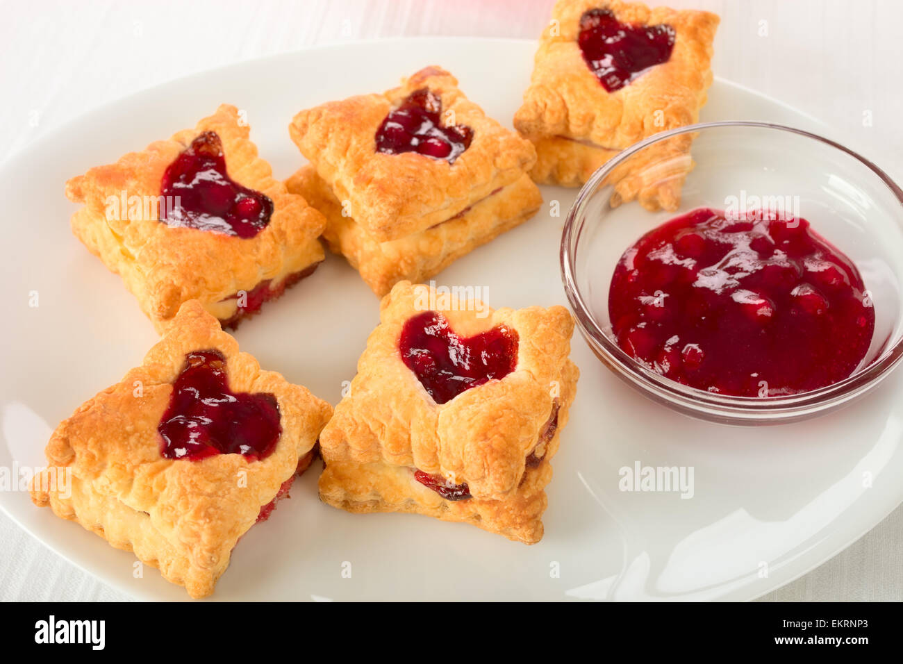 Red heart cookies Stock Photo - Alamy