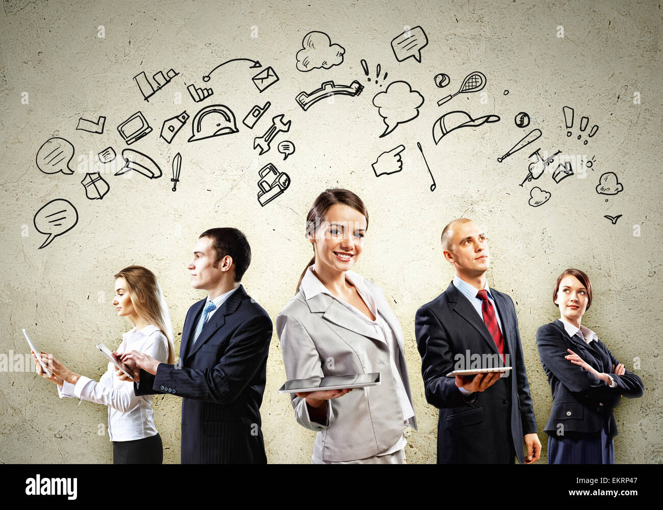 Businesspeople team posing Stock Photo - Alamy