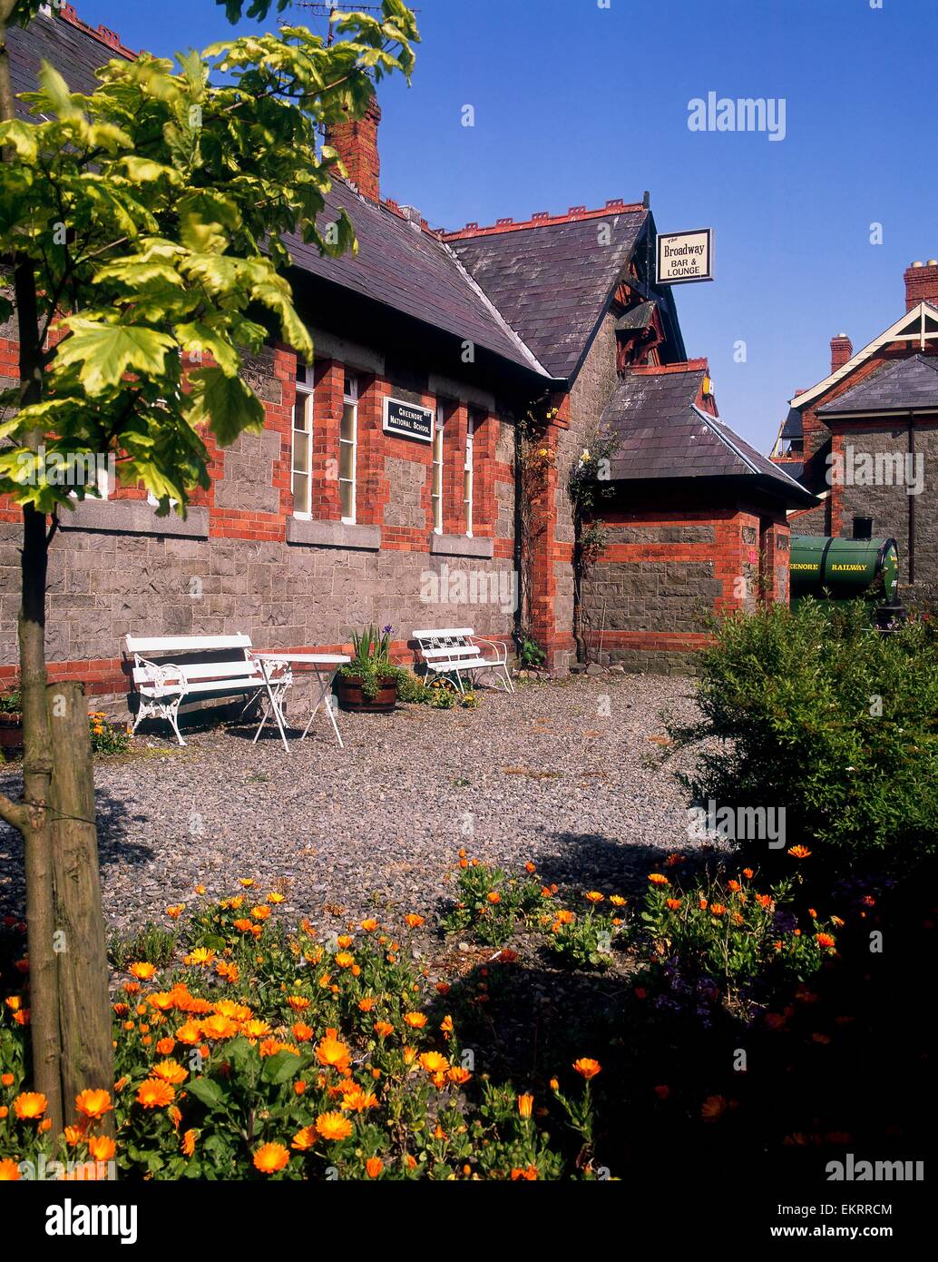 Greenore, Co Louth, Ireland; National School That Now Is A Pub Stock