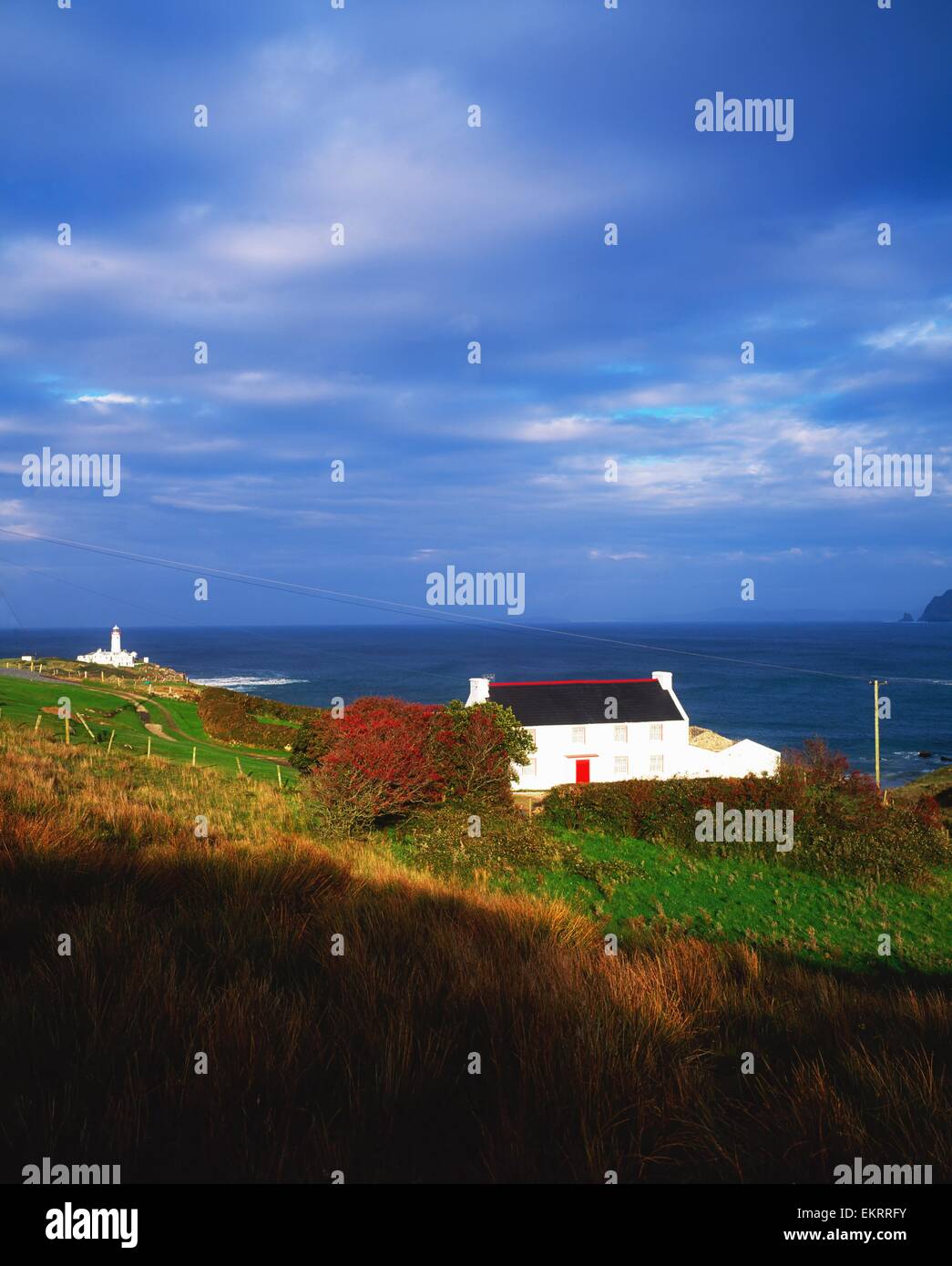 Fanad Head,Co Donegal,Ireland;Farmhouse On A Hill Near Fanad Lighthouse