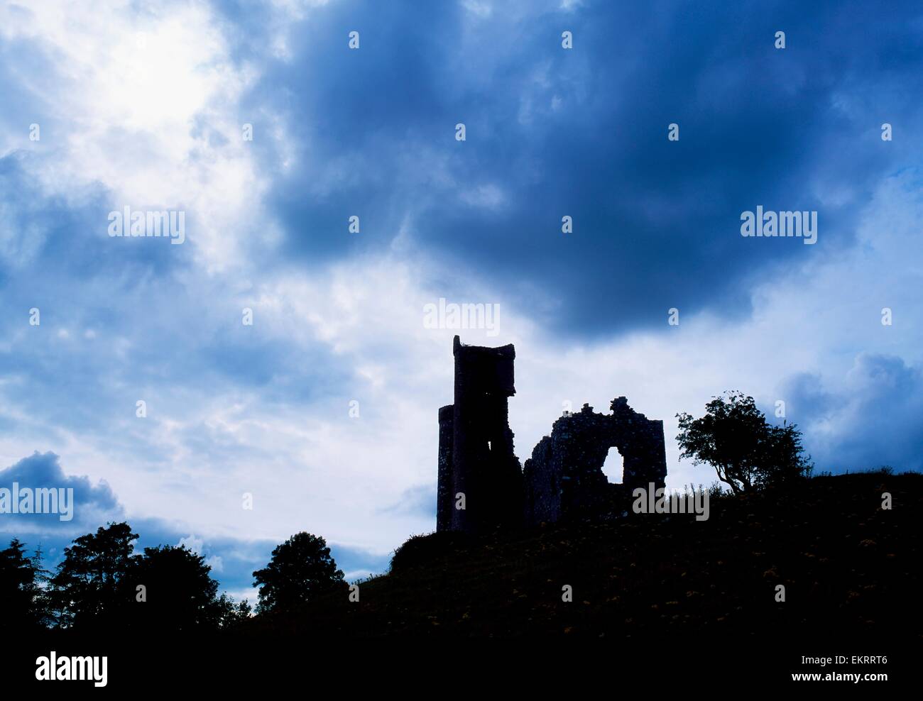 Dunmoe Castle, Co Meath, Ireland; Ruins Of A Castle Stock Photo