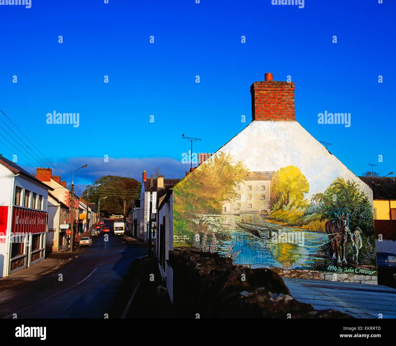 Ballyconnell, Co Cavan, Ireland; Mural On The Side Of A Building Of A Main Street Stock Photo