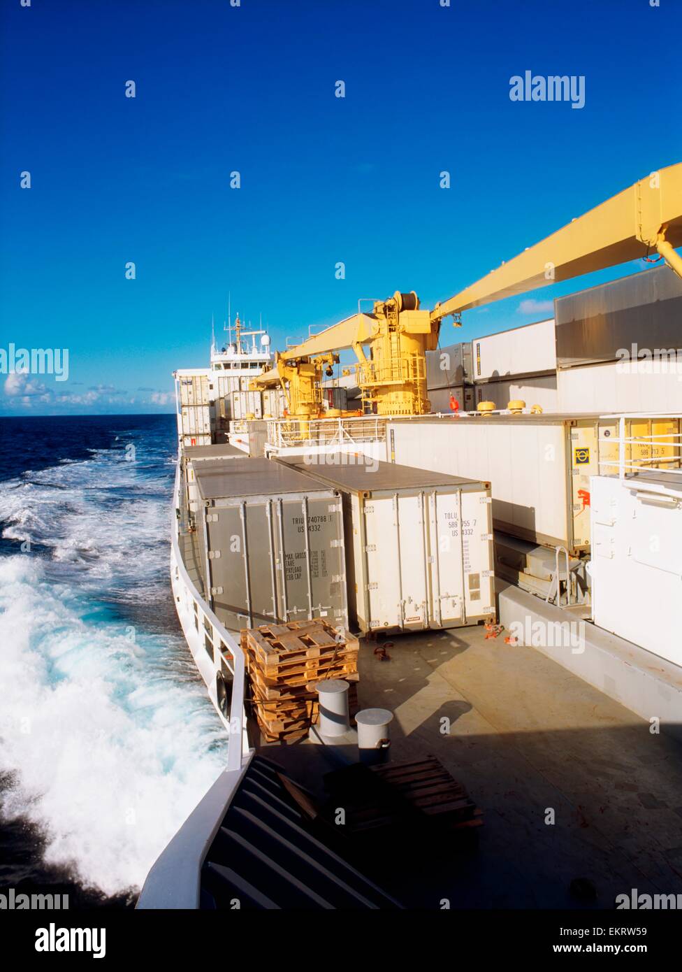 Container Ship At Sea Stock Photo - Alamy
