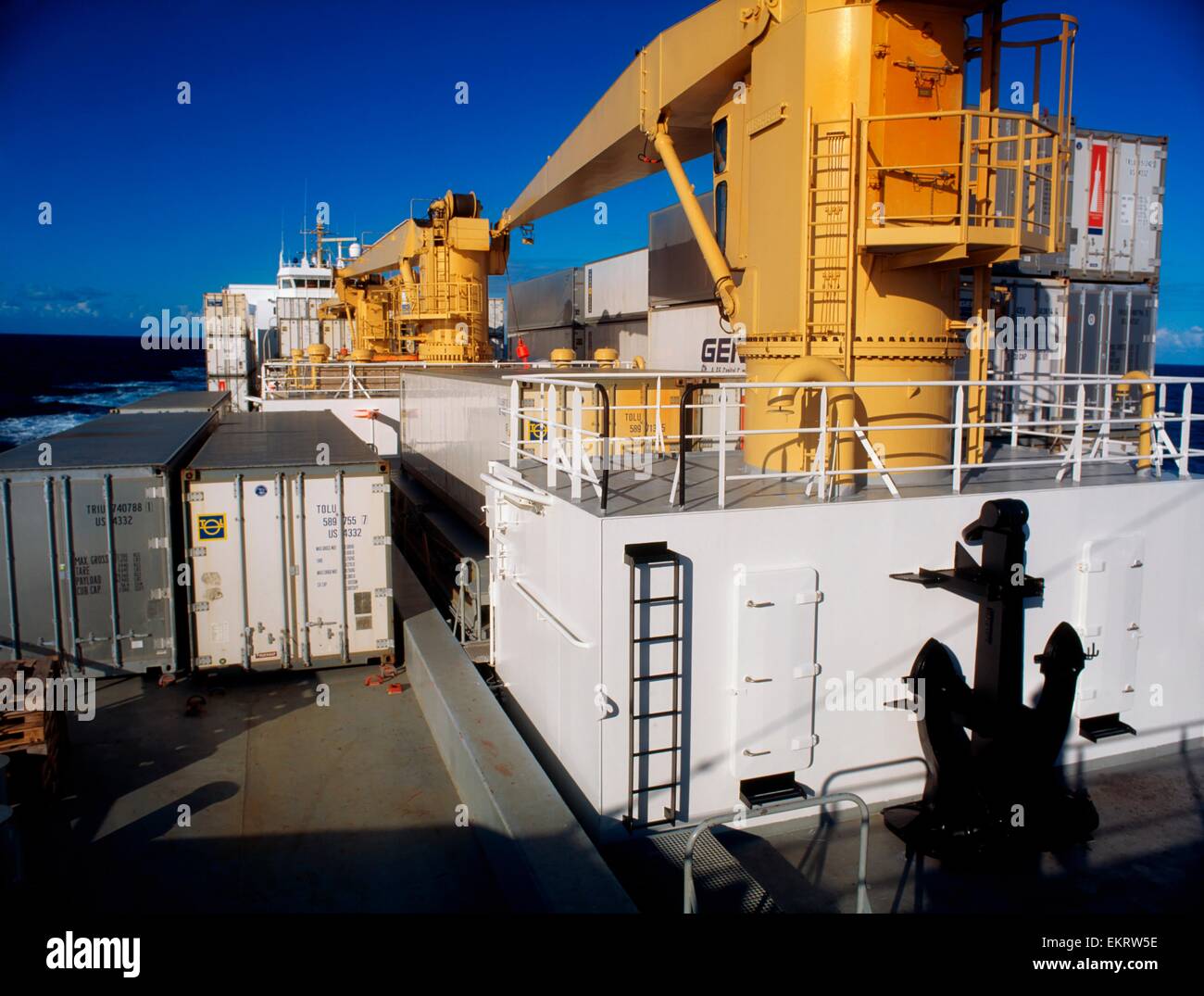 Container Ship At Sea Stock Photo - Alamy