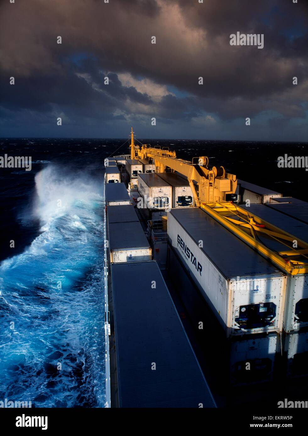 Container Ship At Sea Stock Photo - Alamy