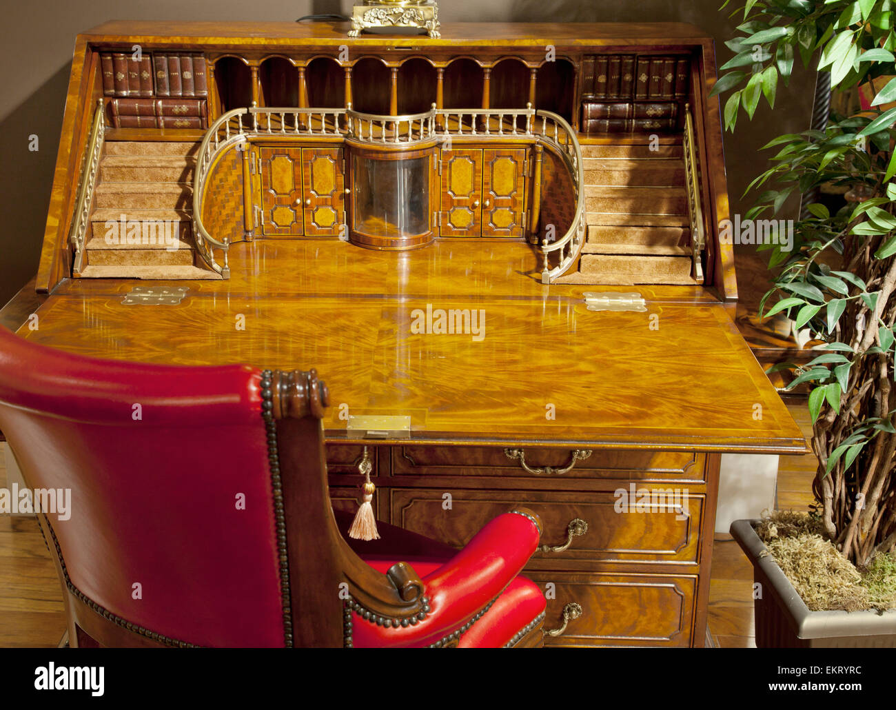 Luxury Desk And Chair In A Retail Showroom; Edmonton, Alberta, Canada