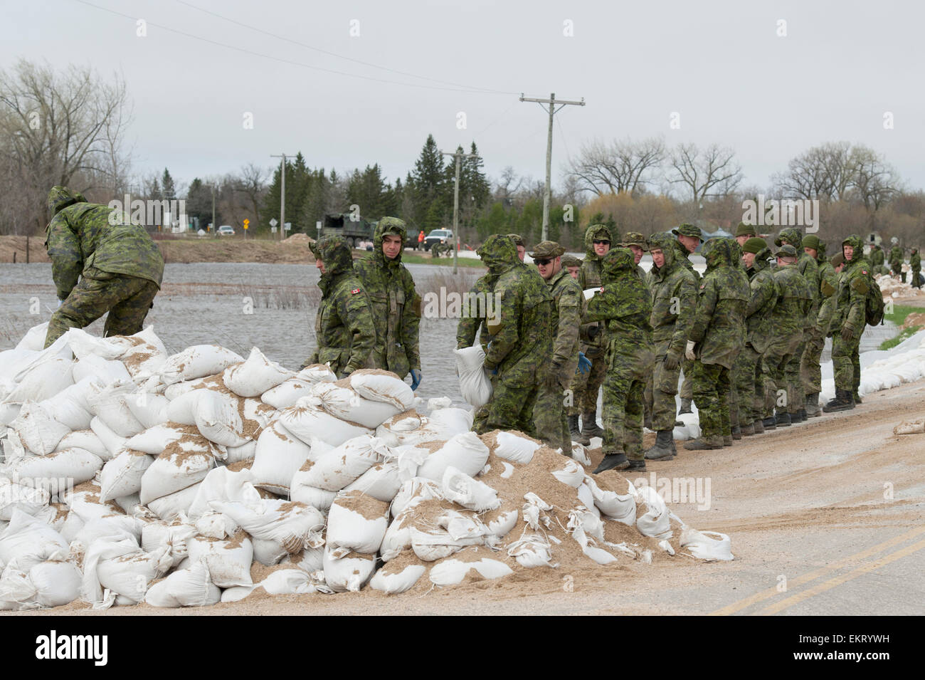 The Army Arrives To Help In A Flooded Area; St. Francois Xavier