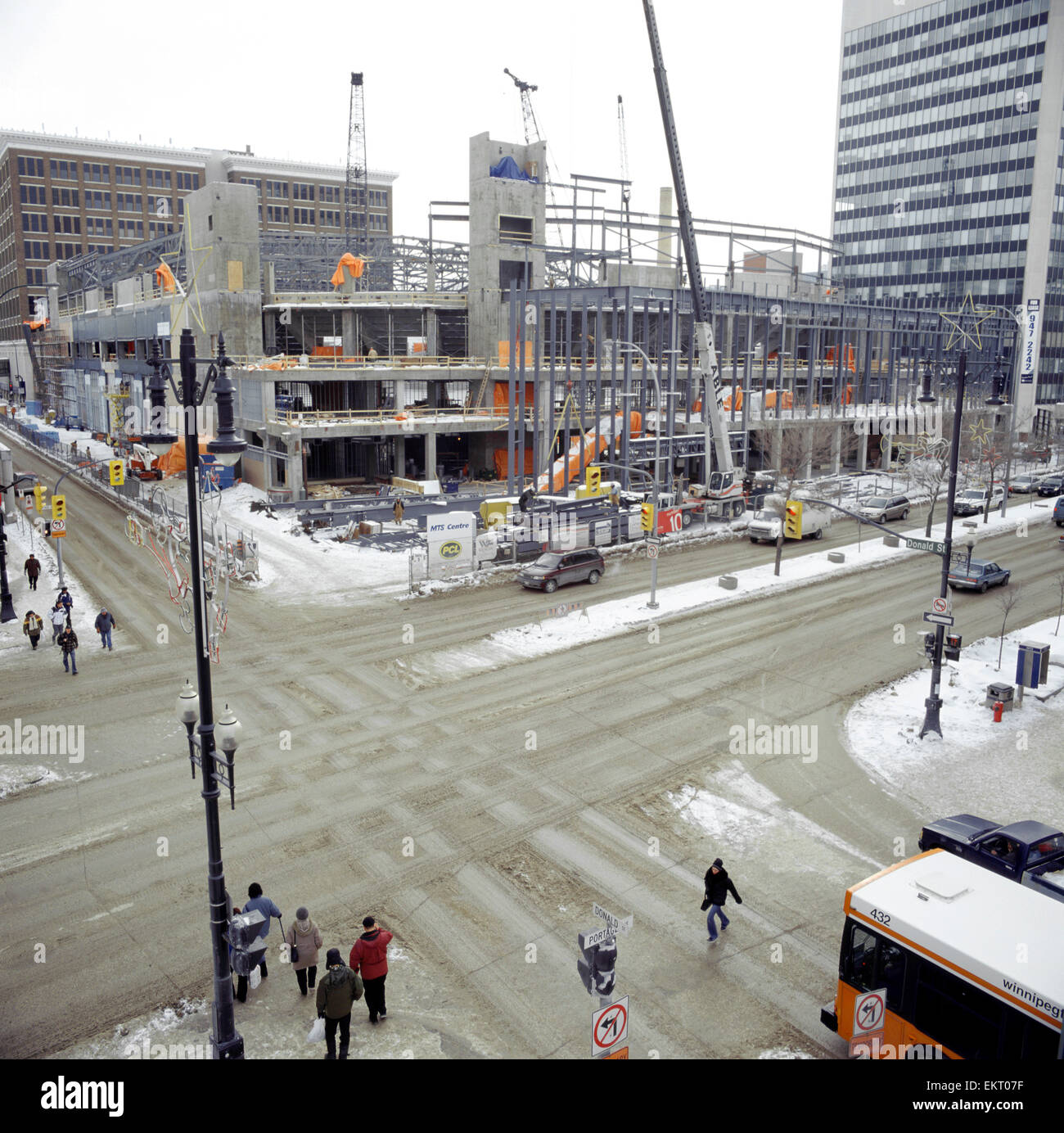 Construction Of The Mts Centre In Winnipeg, Manitoba Stock Photo