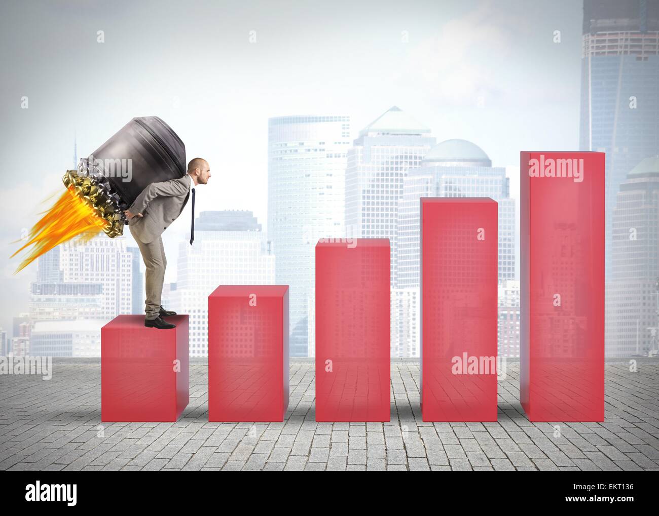 Businessman with turbo Stock Photo