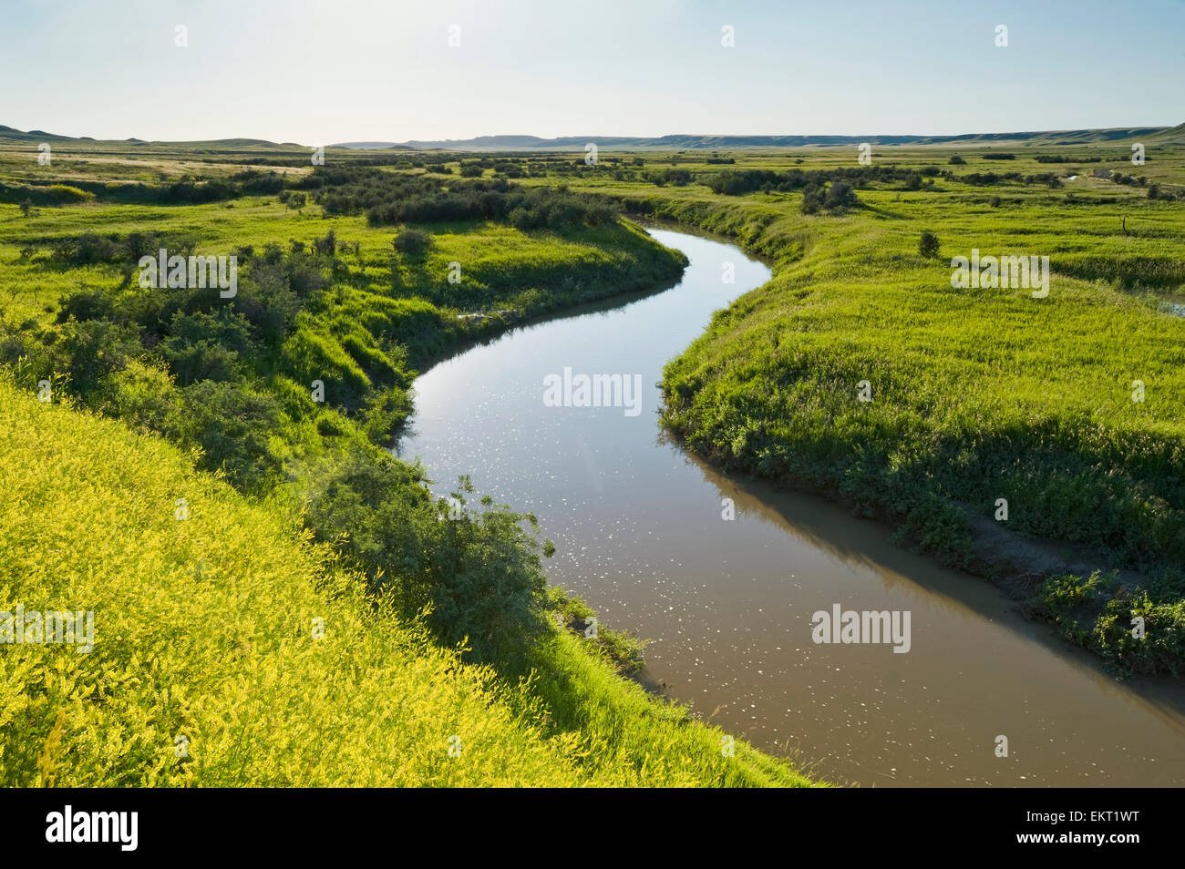 Frenchman River In West Block Of Grasslands National Park; Saskatchewan Canada Stock Photo