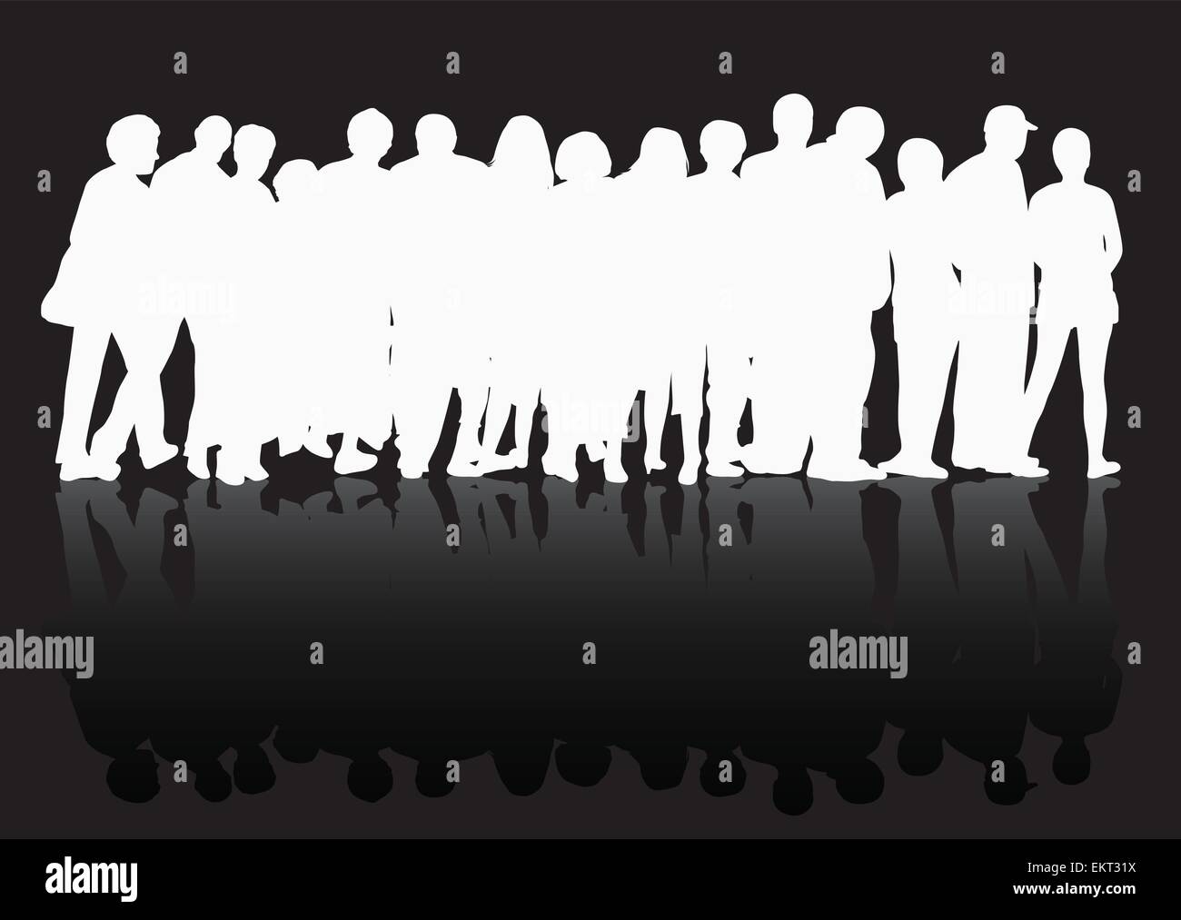 Group of people standing together illustration Stock Vector Image & Art ...