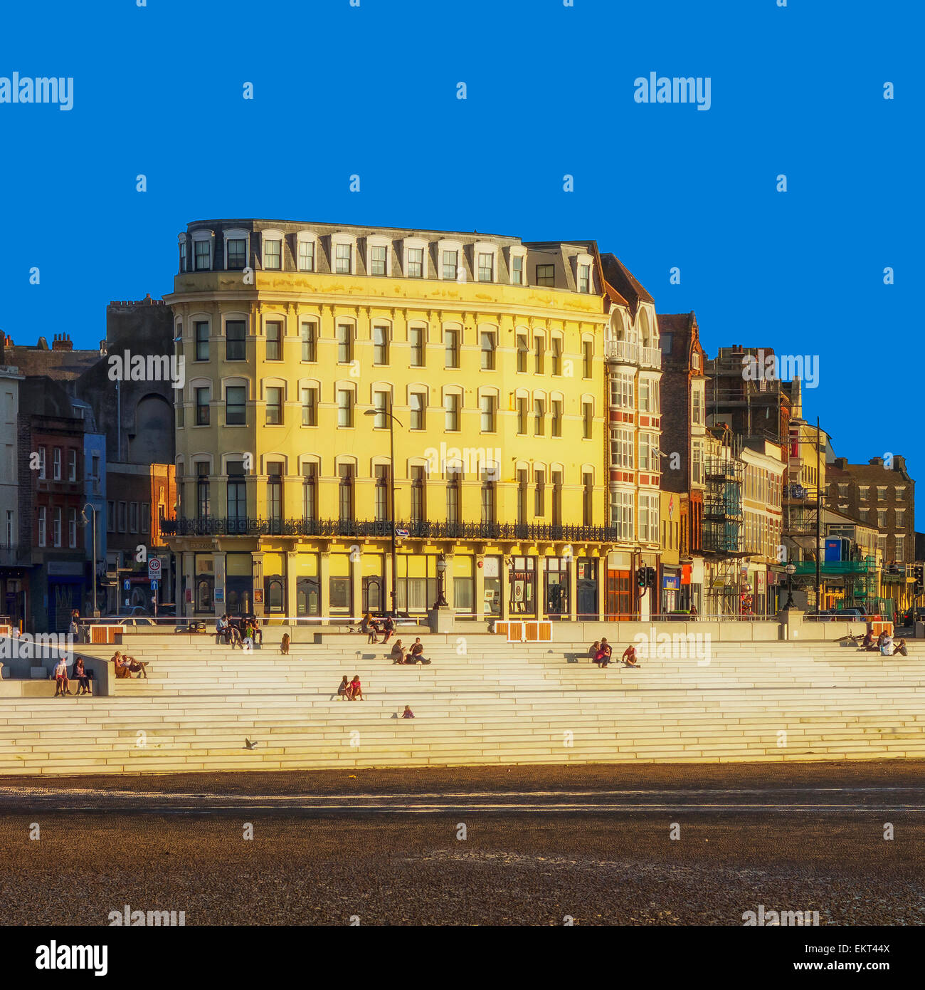 Margate Seafront in Evening Sun sunlight Kent UK Stock Photo