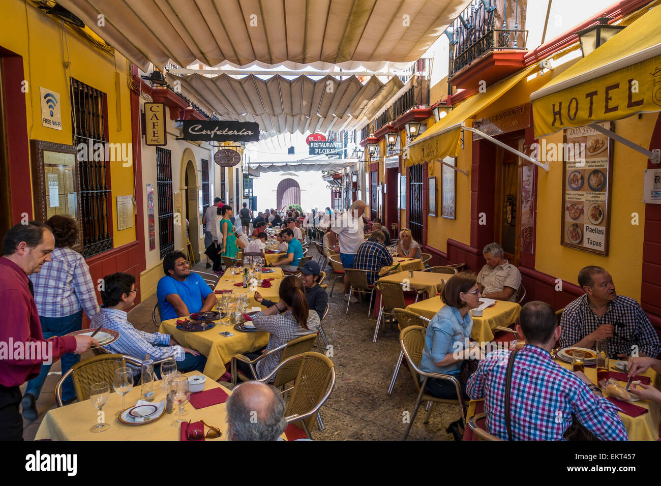 Busy Restaurant Cafe Hotel in Ronda Spain Stock Photo Alamy