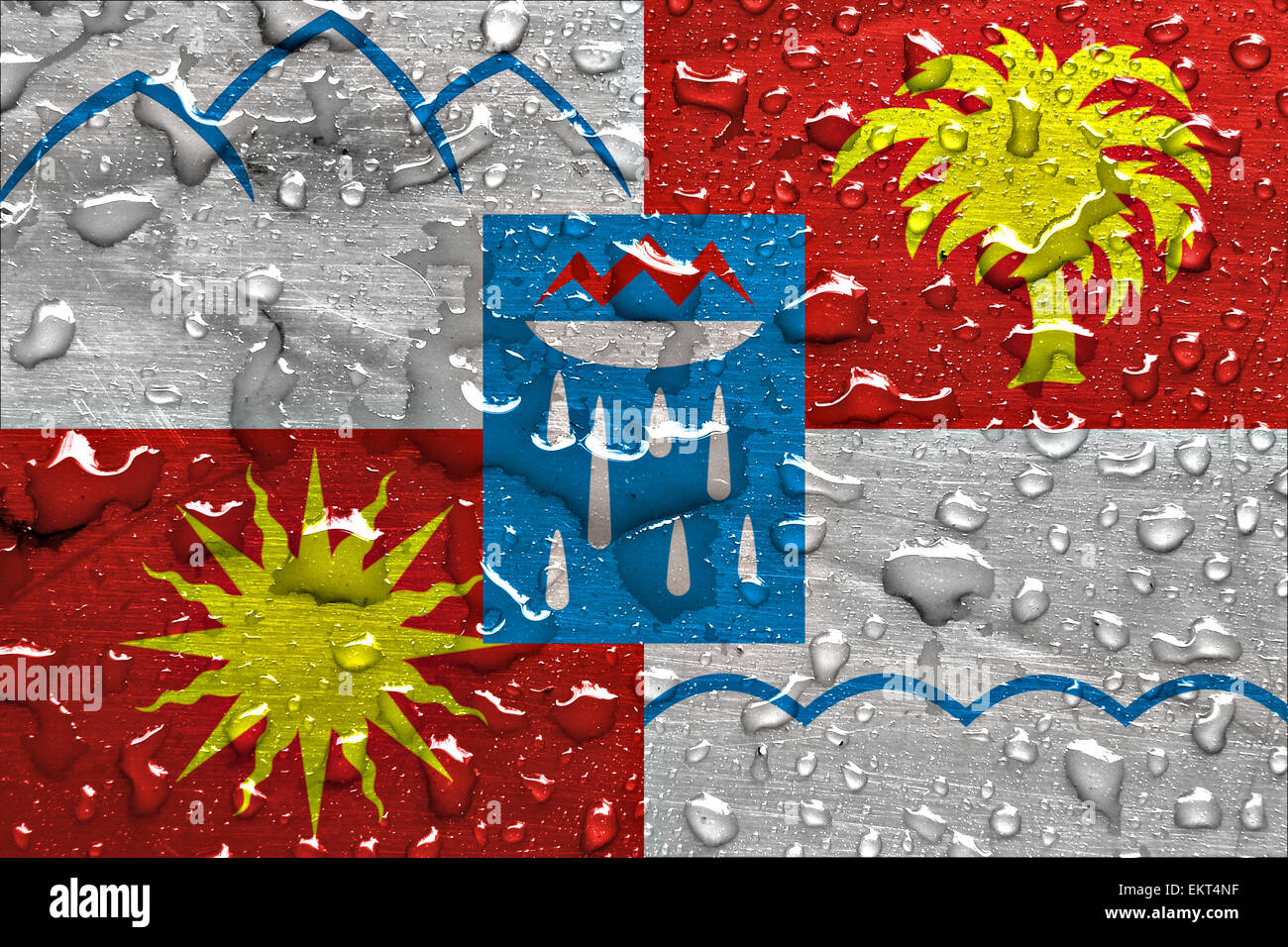 flag of Sochi with rain drops Stock Photo