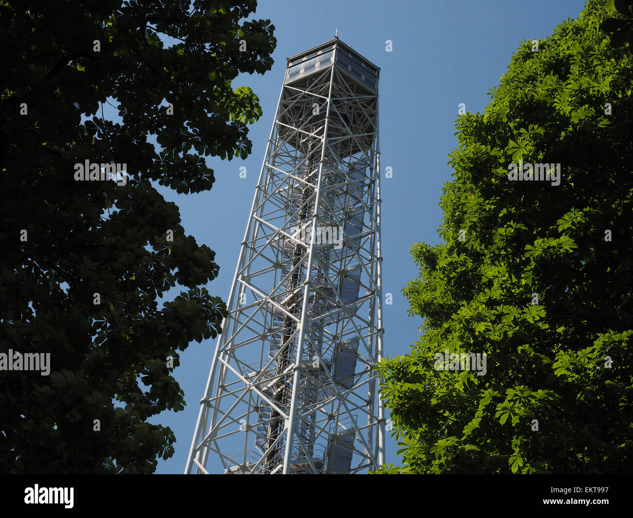 Torre Branca  tower elevator, Gio Ponti designer, Parco Sempiopne, park, Milan, Lombardy, Italy, Europe Stock Photo