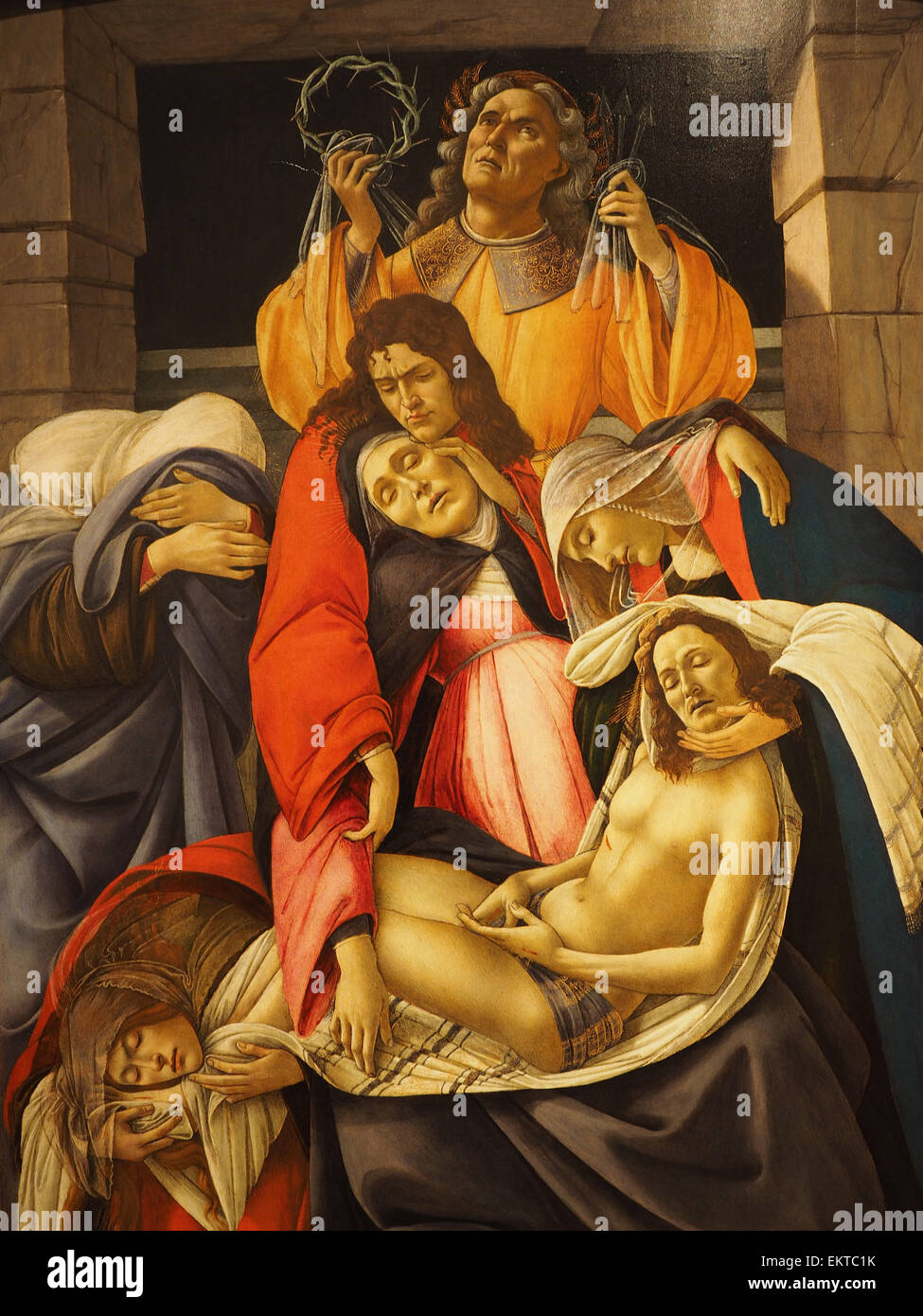The Dead Christ Mourned, Sandro Botticelli painter, Poldi Pezzoli Home Museum, Via Manzoni street, Milan, Lombardy, Italy Stock Photo