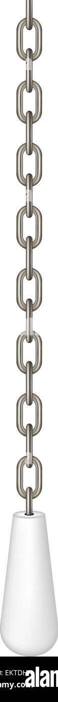 Old pull handle hanging on chain Stock Vector
