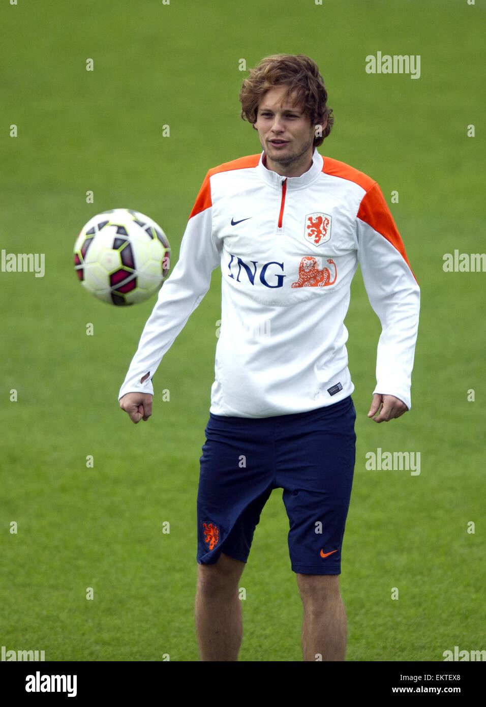 Dutch Soccer Player Daley Blind Prepares With The Dutch National For The Ek Kwalification Games