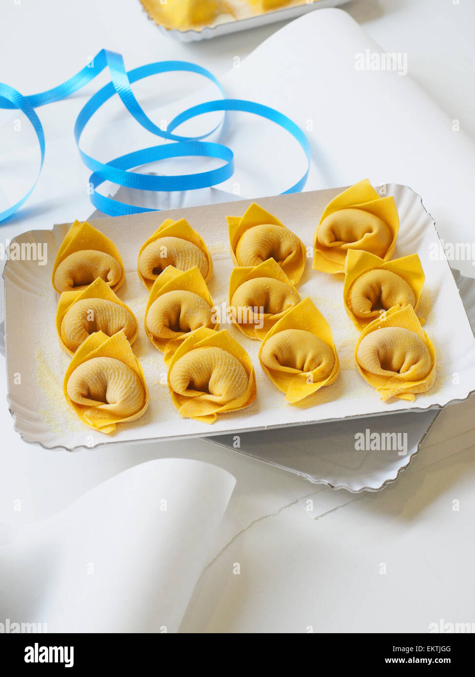 Cappelletti fresh pasta, Pasta fresca Brambilla pasta shop, Via Melzo street, Milan, Lombardy, Italy, Europe Stock Photo