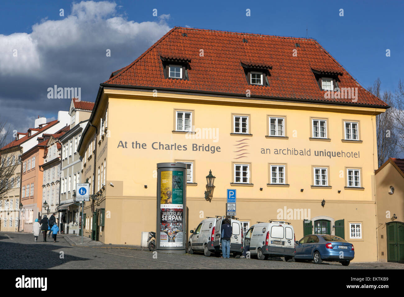 An Archibald Unique Hotel, Na Kampe Square Kampa Island, near Charles Bridge, Mala Strana, Prague Czech Republic Stock Photo