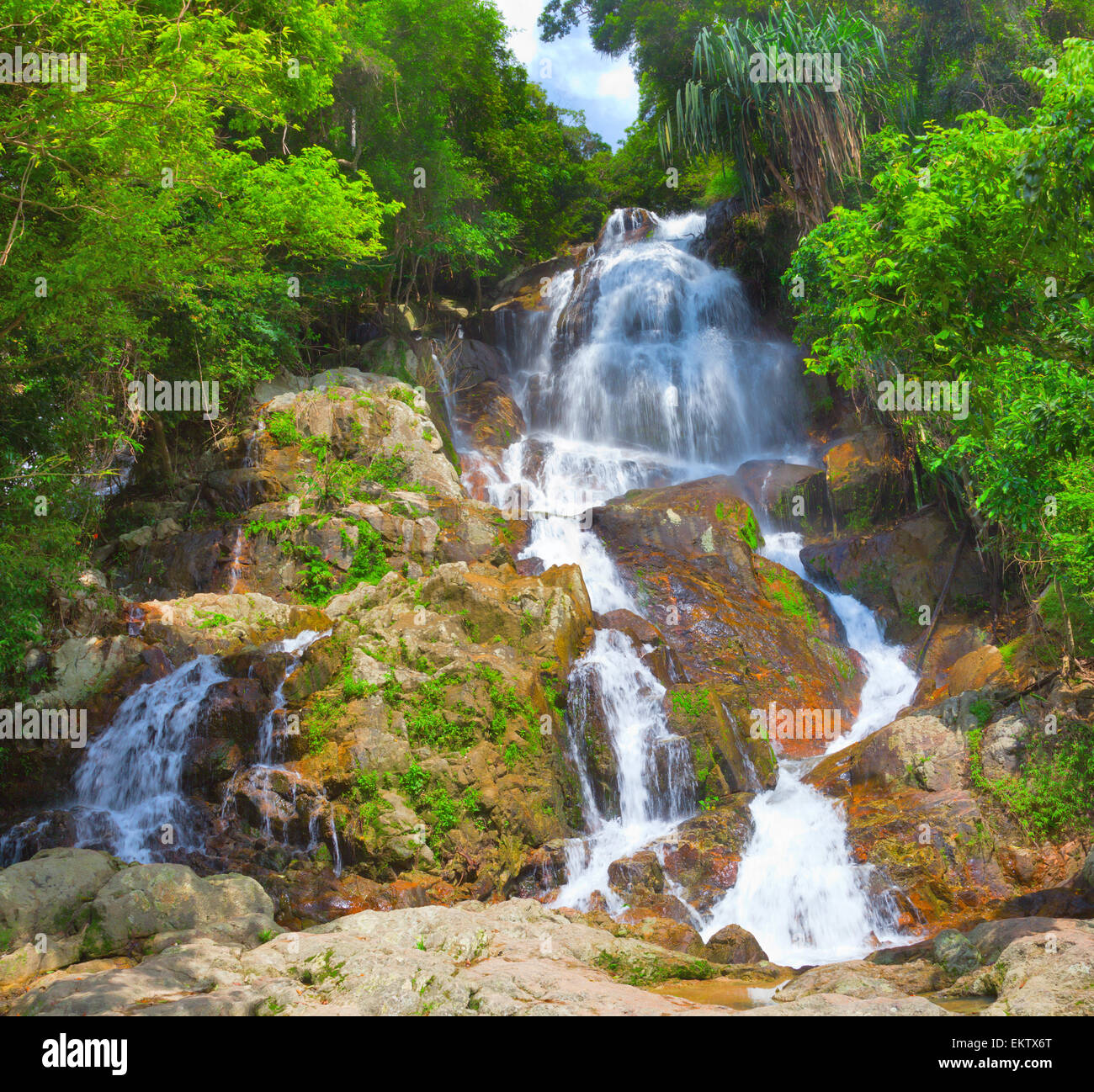 beautiful cascade waterfall Stock Photo Alamy