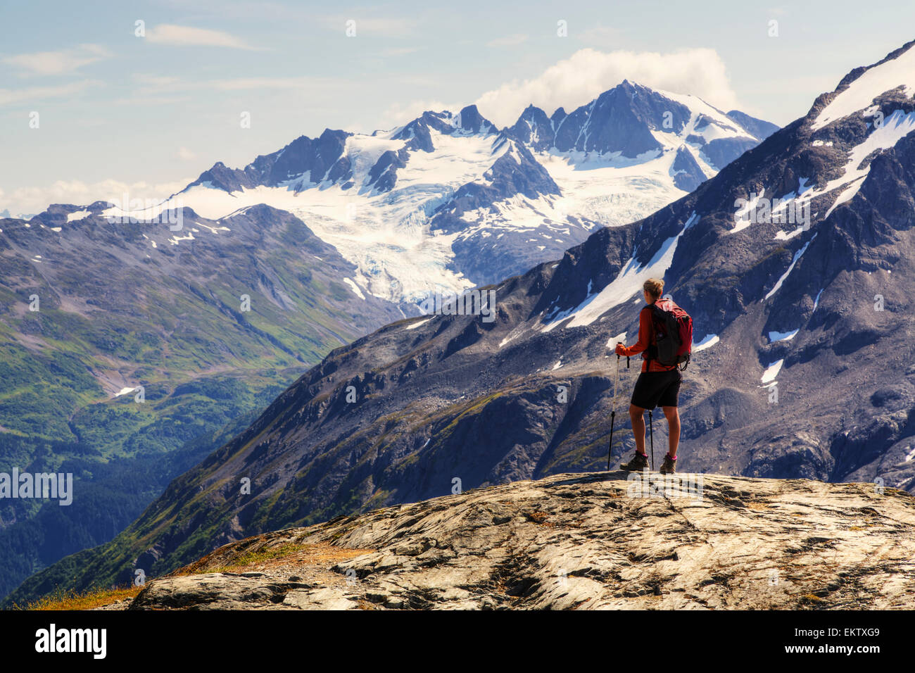 Woman rear view shorts hiker hi-res stock photography and images - Alamy