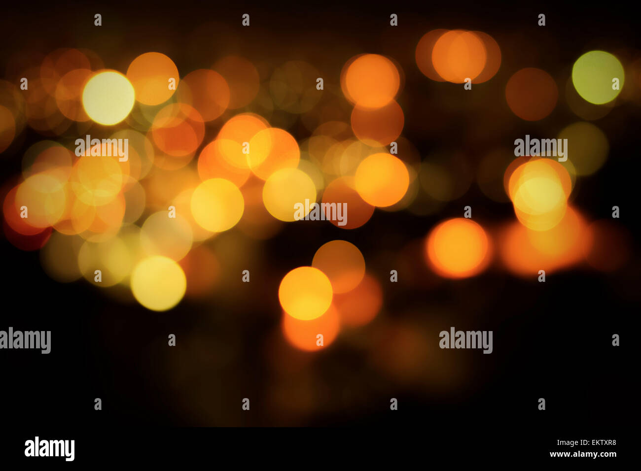 Abstract night traffic bokeh background with real defocused lights. Stock Photo