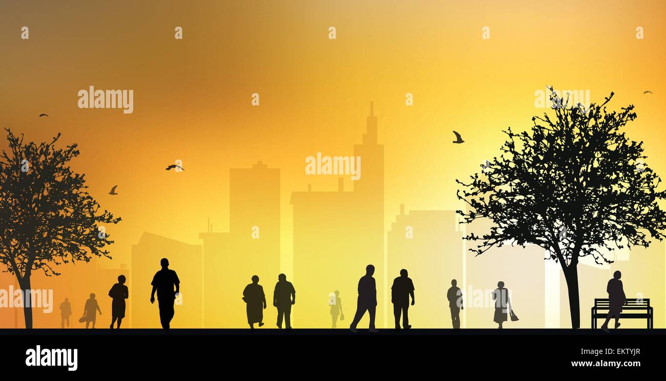 People walking silhouettes Stock Vector Image & Art - Alamy