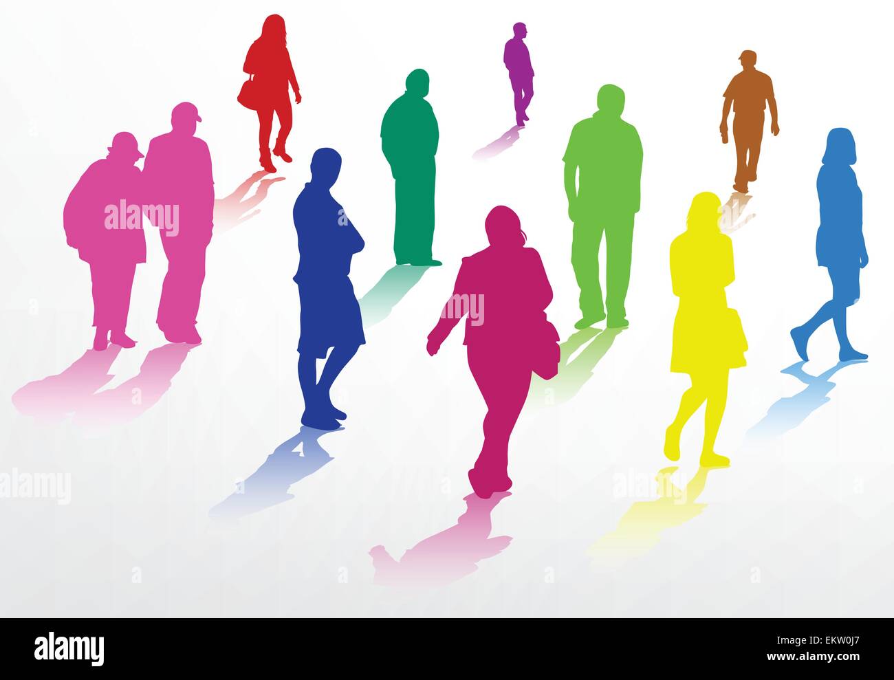 People walking silhouettes Stock Vector Image & Art - Alamy