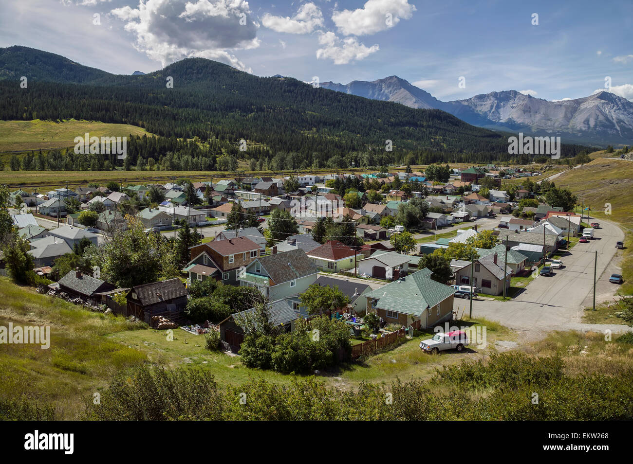 Neighborhood In Rocky Mountains; Coleman, Alberta, Canada Stock Photo Alamy