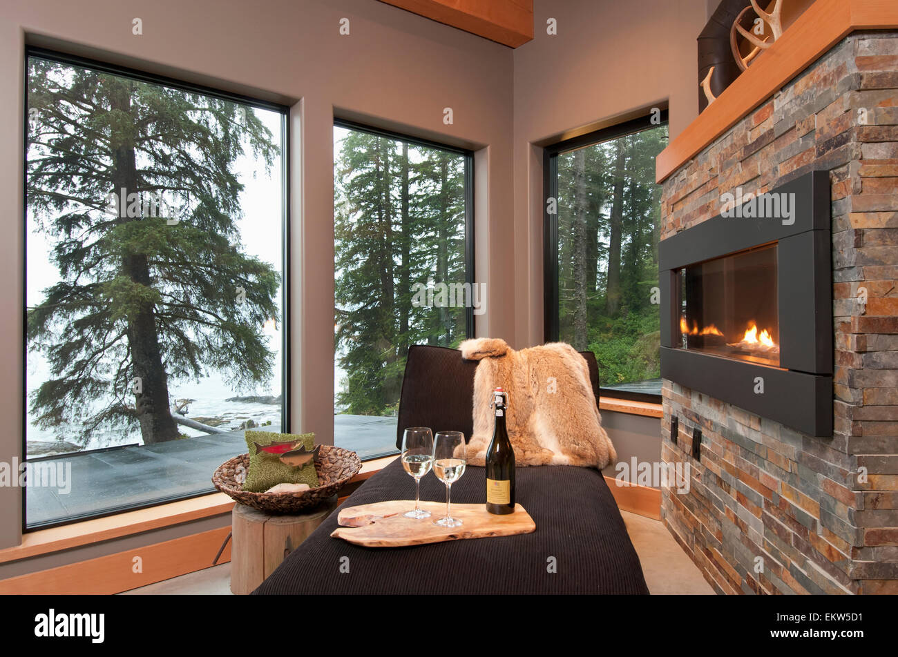 This OceanSide Home Features Views Of The Open Water; Port Renfrew