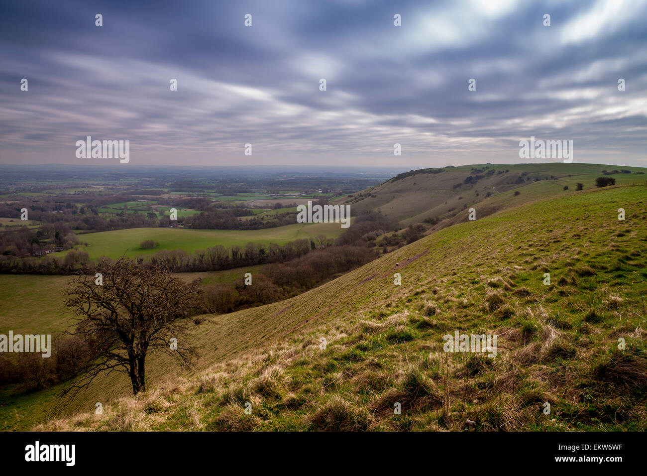 The View From Ditchling Beacon near Brighton, East Sussex, UK Stock Photo