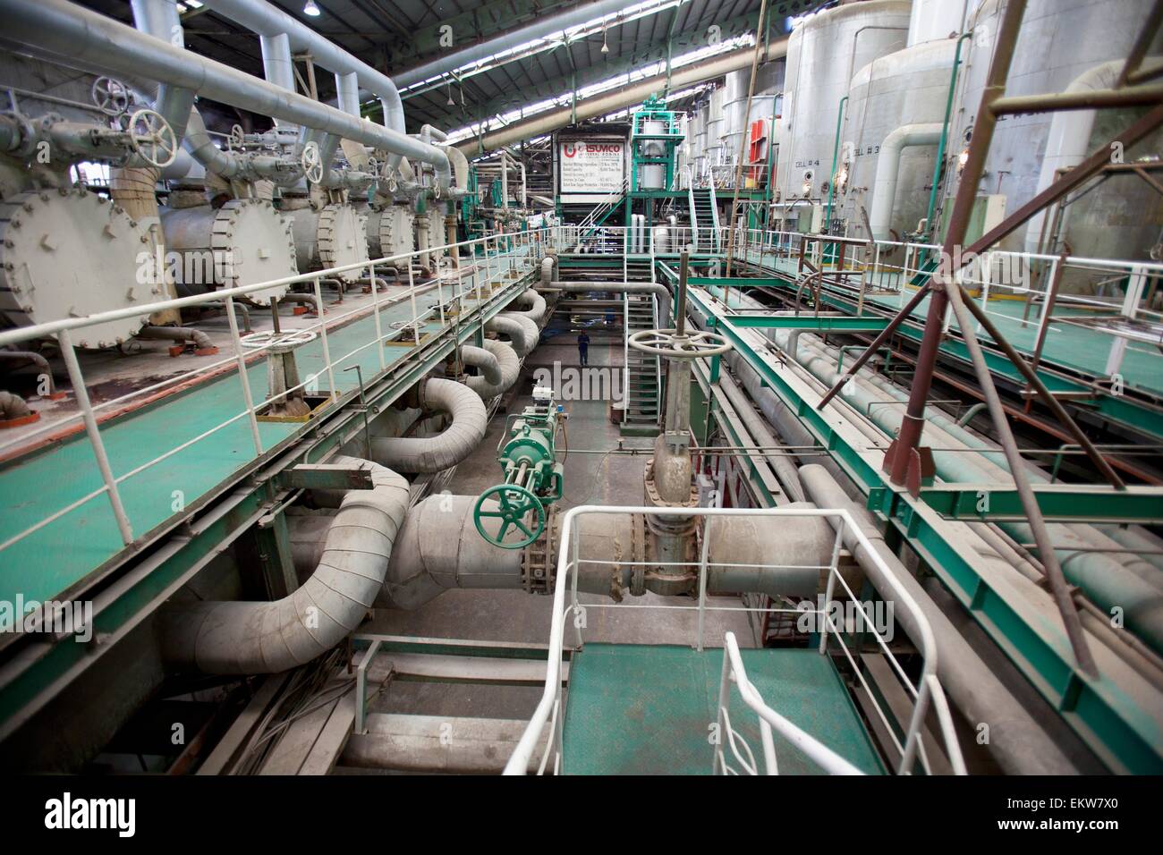 Machinery And Equipment Process Raw Sugar And Molasses From Sugar Cane; Bais City, Negros Island, Philippines Stock Photo