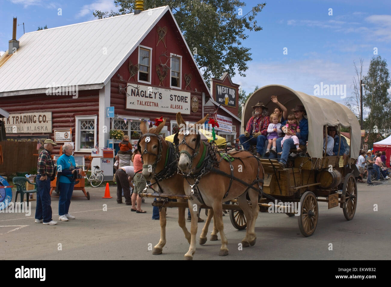 HorseDrawn Wagon In The Talkeetna Moose Dropping Festival Parade