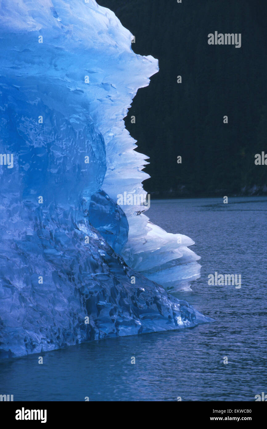 Iceberg Floating In Water Tracy Arm Southeast Alaska Close Up Stock Photo