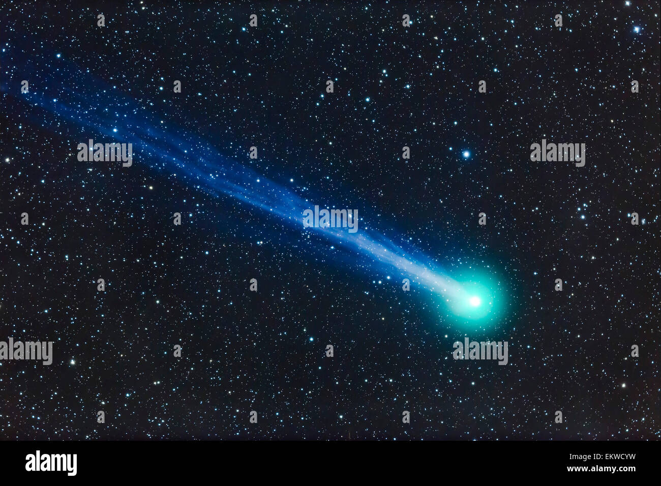 January 19, 2015 - A telescopic close-up of Comet Lovejoy (C/2014 Q2). Stock Photo