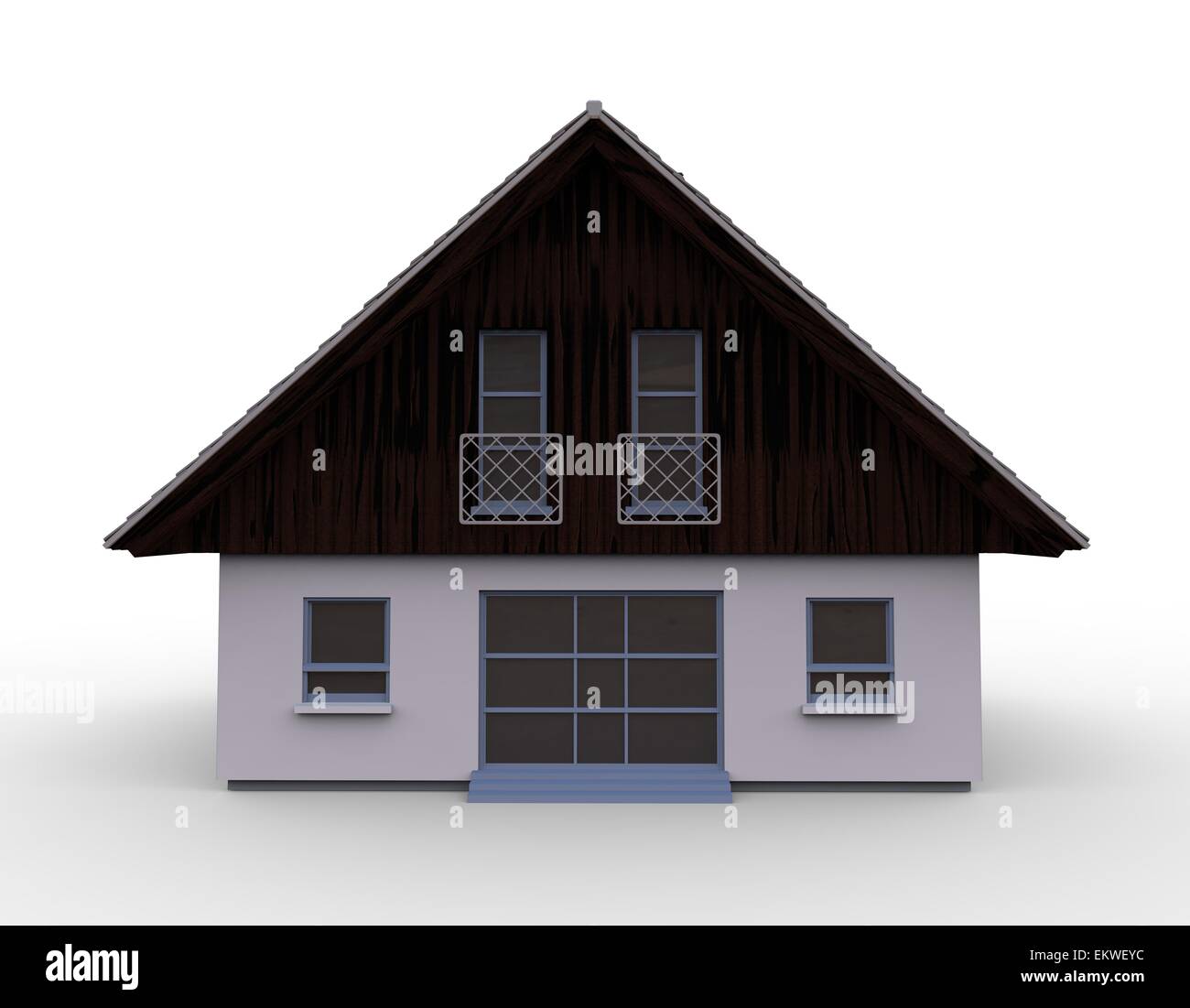 3d house isolated on a white background Stock Photo - Alamy