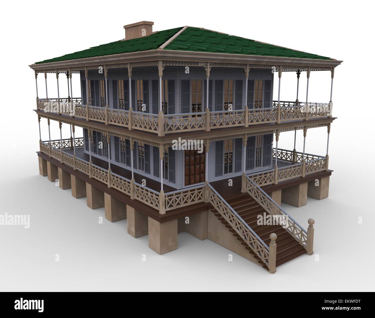 3d house isolated on a white background Stock Photo - Alamy