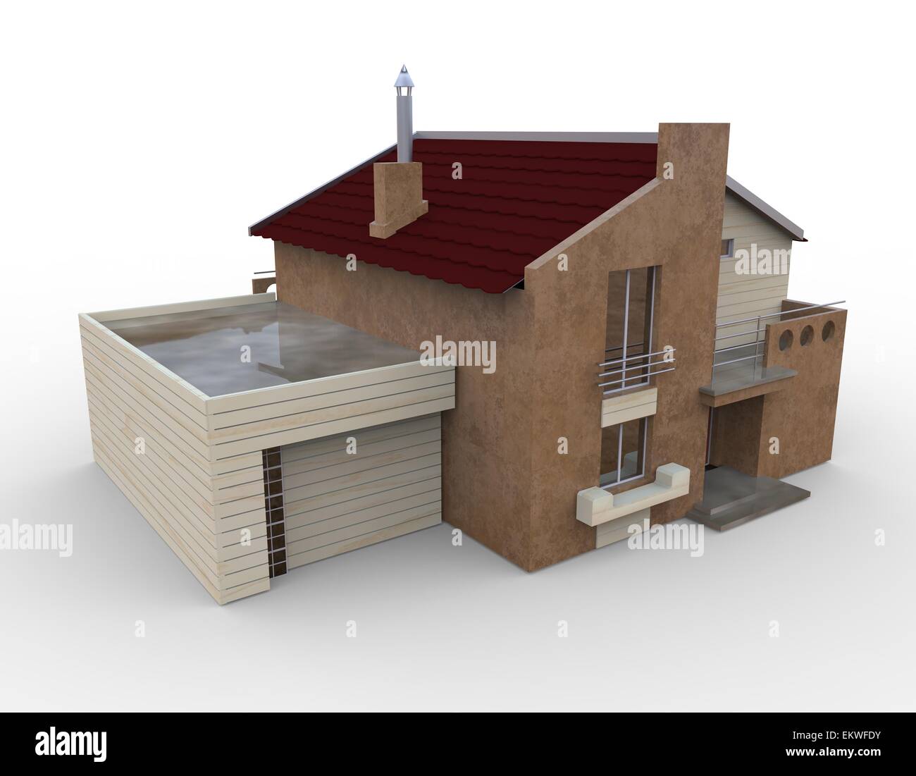 3d house isolated on a white background Stock Photo - Alamy