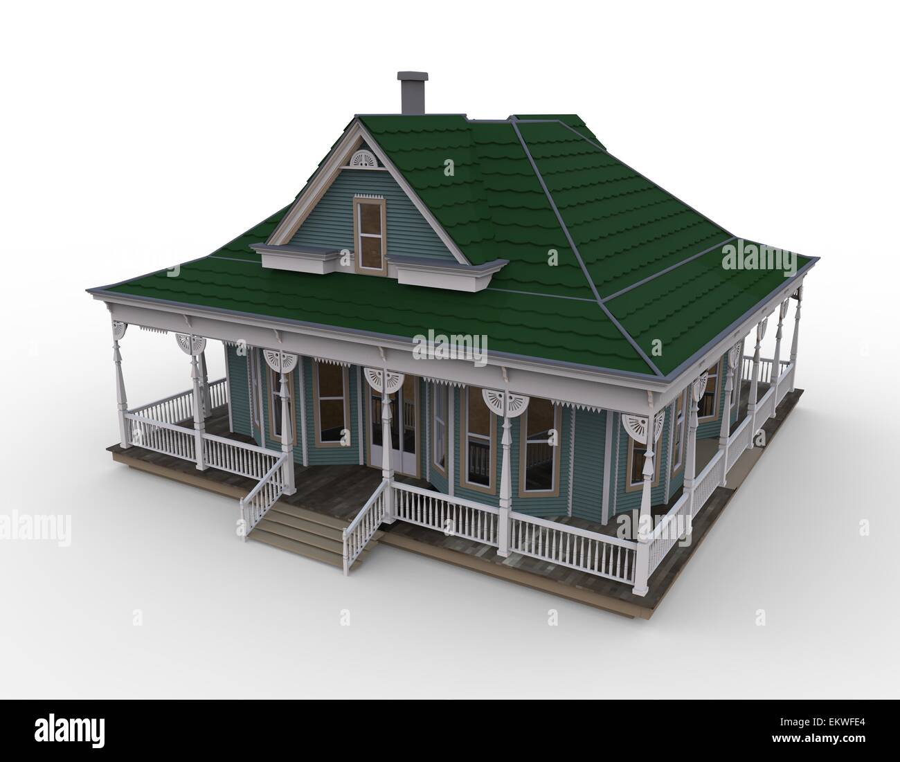 3d house isolated on a white background Stock Photo - Alamy