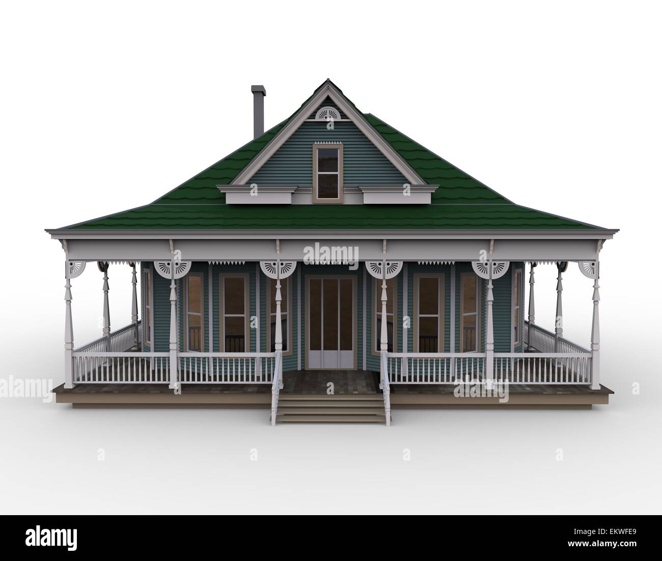 3d house isolated on a white background Stock Photo - Alamy