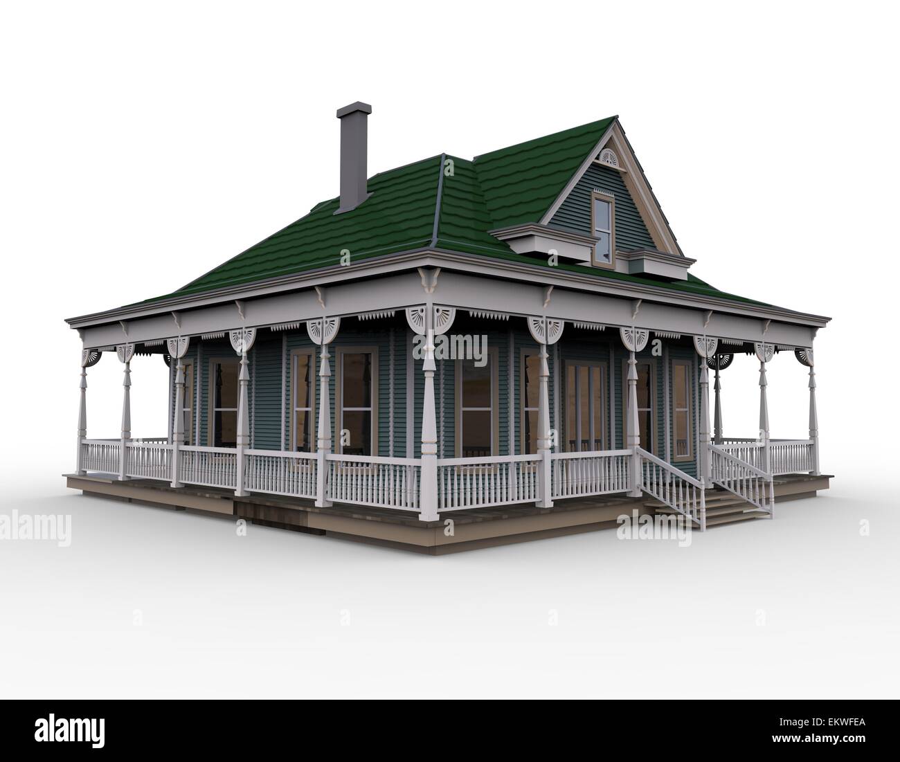 3d house isolated on a white background Stock Photo - Alamy
