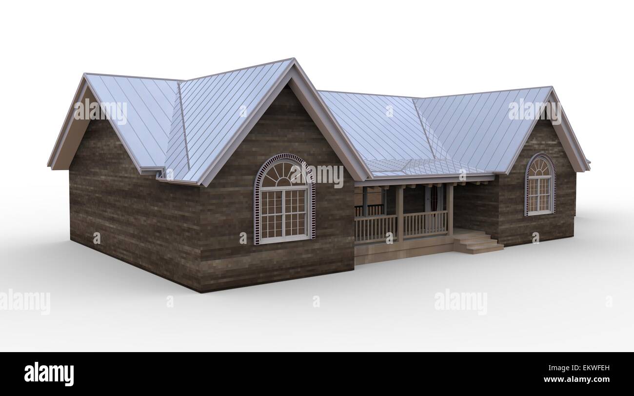 3d house isolated on a white background Stock Photo - Alamy
