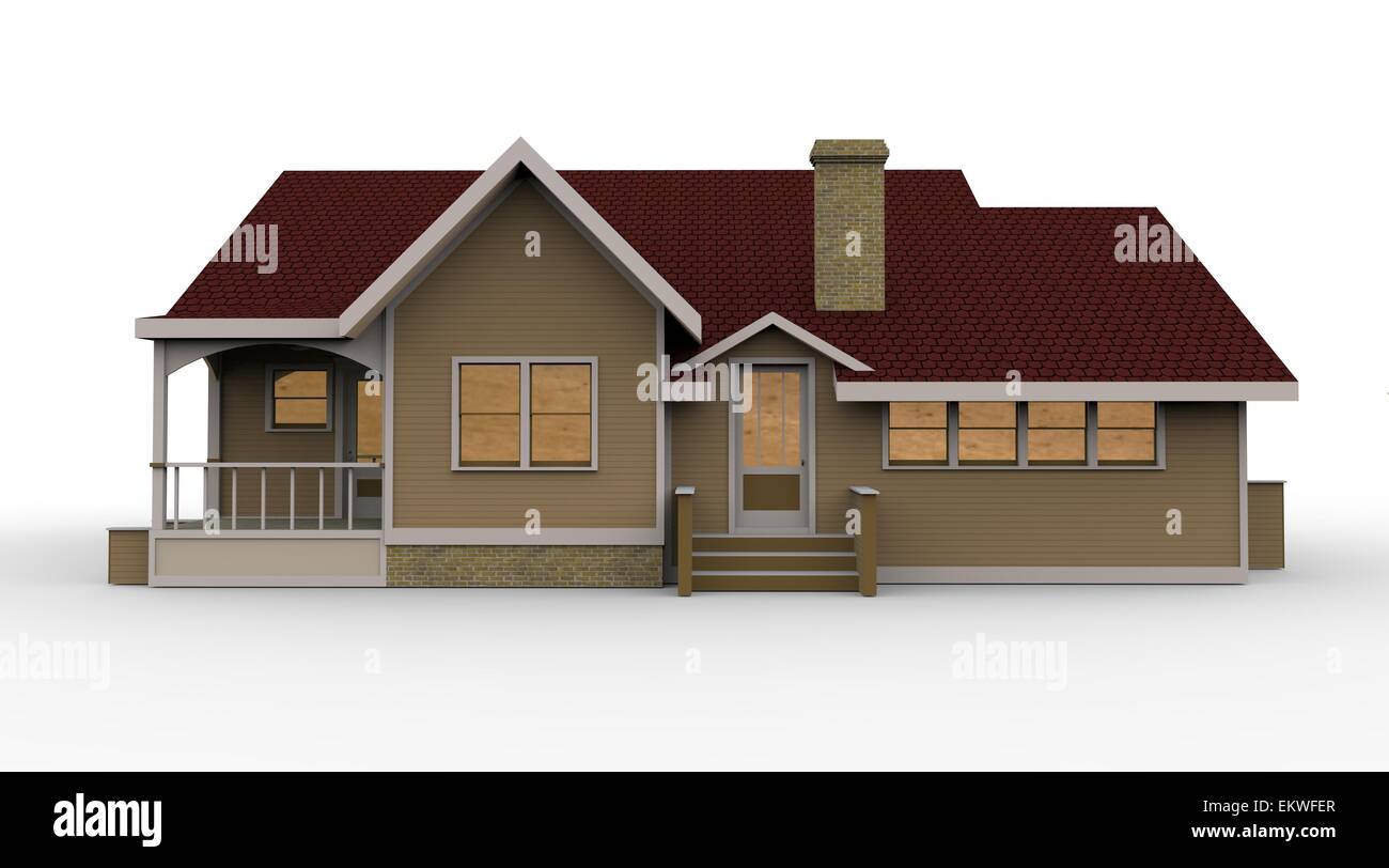 3d house isolated on a white background Stock Photo - Alamy