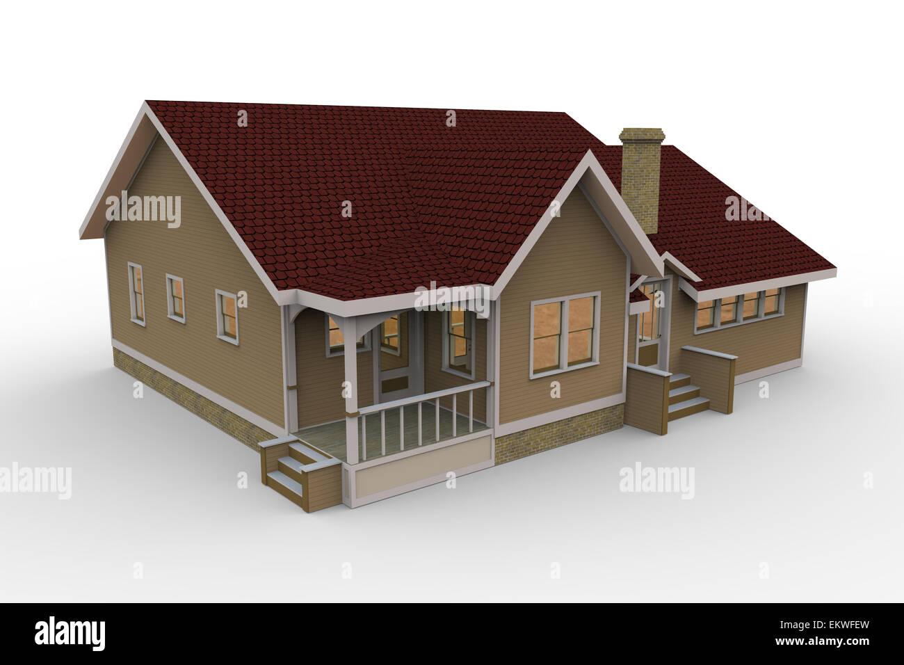 3d house isolated on a white background Stock Photo - Alamy